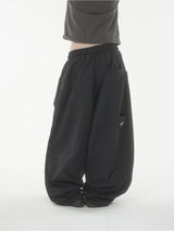 Sleek embroidery nylon pants -3C