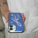 note Aqua Pink Silver Epoxy Case