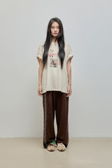 Embroidered Track Pants_Brown