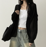 Amit Bolero Loose Fit Puff Knit Cardigan 