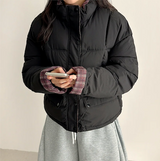 Daring checkered lining point short padded coat