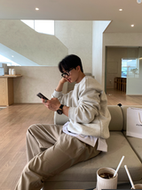 レートベタダブルミドルフィンガーハッポオーバーフィットスウェットシャツ