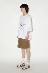 ゆったりとした通気性の良いサマーゆったりサイズ半袖白Tシャツ