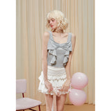 [GirlyFancyClub] スリムフィットロータスエッジボウタンクトップ