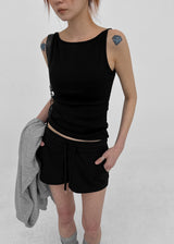 [MADE] Yeti Boat Neck Sleeveless Top (Built-in Cap)