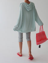 Summer Salanta See-through Oversized Fit Hooded Zip-Up Jacket