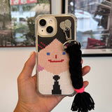 SMILEY FACE HARD JELL CASE - VER.2 (+HAIR KEYRING SET) - BLACK