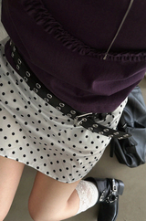 SATIN DOT LACE BUSTIER MINI DRESS (WHITE, BLACK 2COLORS!)