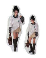 Lucky striped oversized fit short-sleeved T-shirt