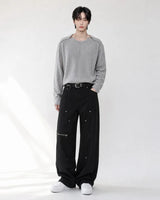 (UNISEX) Double Henley Neck Long Sleeve