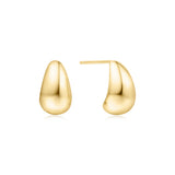 gold small dome 14k gold plating + 925 silver earrings E062-05G