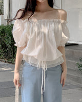 Off‑shoulder frill string blouse