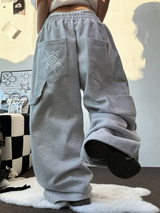 SUNNY SIDE UP☀CARPENTER TWO PINTUCK PARACHUTE BALLOON SWEAT PANTS 🖤🤍🩶3COLOR