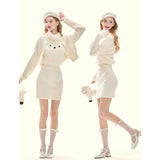 [GirlyFancyClub] Soft Mink Fur Lady Style knitted Sweater Skirt