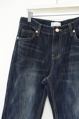 back rivet boots cut denim pants