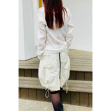 PUMPKIN STRING SKIRT : IVORY