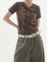 ファッドレタリング半袖Tシャツ -3C