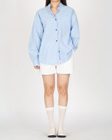 A Drop High neck Shirt - Sky Blue