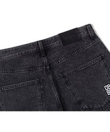 LB Chain Denim Wide Bermuda Shorts (Black)