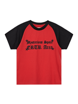 Raglan 1/2 T-Shirt Small Fit Red/Black