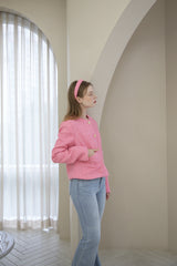 Pink Tweed Button Jacket