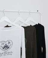 Kibet Heart Vintage Printed Long Sleeve T-Shirt