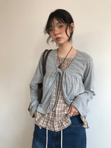 Haven Frill Check Blouse (2color)