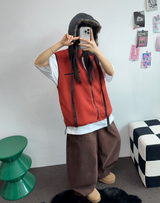 PEACH FLEECE🍑AMERICAN BIG OVER COTTON BALLOON PANTS 🤎💜🖤3COLOR