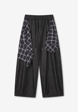 SE Non-fade Check Layered Denim Pants