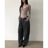 [UNISEX] ストライプカーブドスラックス