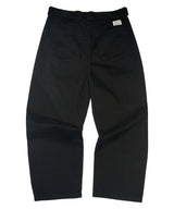 WASHED BELT CURVED PANTS BLACK