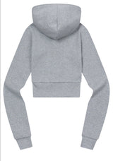 ジニューセットアップスリムフィットクロップフードジップアップ (3Color)