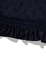 MESH STAR RUFFLE MINI SKIRT(NAVY)