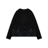 (DUC) BB グラフィックワッフルオーバーサイズ長袖Tシャツ ブラック