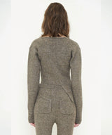 ASYMMETRIC COLOR KNIT CARDIGAN