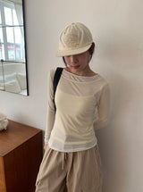 ミフコラウンドカラー長袖Tシャツ