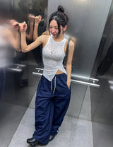 チャイナレースフックスリットスリーブレス