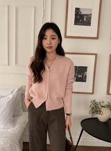 Pastel V-neck Alpaca Wool Cardigan (12color)