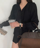 Tie neck blouse - bl