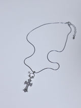 antique cross cubic necklace