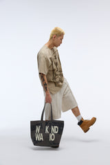Weekend warrior typography printing tote-bag (Charcoal)