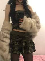 迷彩柄トップス＆スカートセット