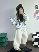 クリームテディシープファーロングパンツ🧸🤎🐑🖤3COLOR
