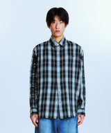 AB EMBROIDERY CHECK SHIRTS (BLACK)