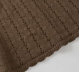 Blanc Crochet Ribbon Strap Knit