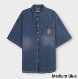 Summer shea damage washed denim half shirt