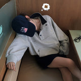 [BELLIDE MADE] ルーズフィットカラーリングプラケットトレーナー
