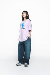 25SS ALIEN BEAR SHORT SLEEVE T-SHIRT LIGHT PURPLE