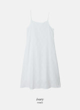 #Diamond Flower Embroidery Sleeveless Long Dress (3color)