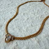 Vintage Marquise Cubic Zirconia Curb Chain
